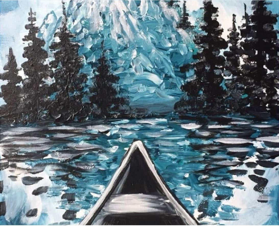 this image show a canoe on a lake