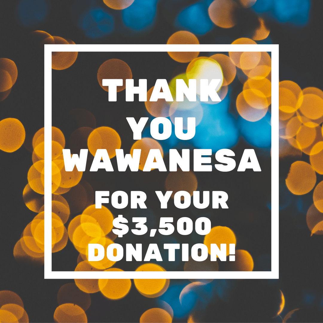 this image shows text that reads; "thank you wawanesa for your $3,500 donation"